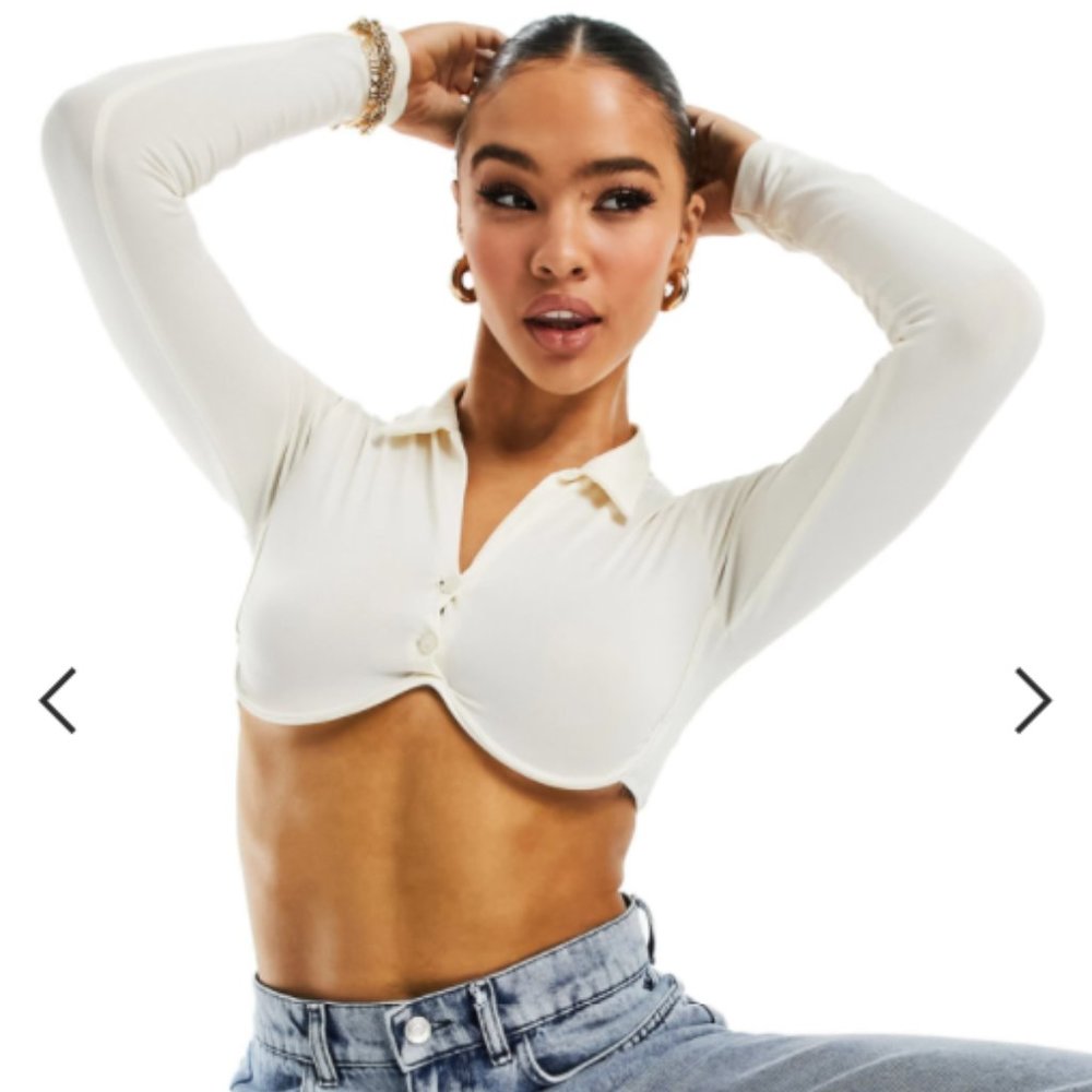 Asos Underwire Polo Crop Top